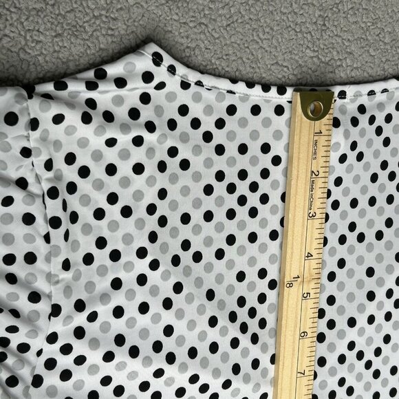 Vintage Maurices Top Womens Large Y2K Babydoll Polka Dot Short Sleeve Tie Back L - Picture 7 of 8